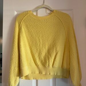 Free People Lemon Textured Crew Neck Sweater